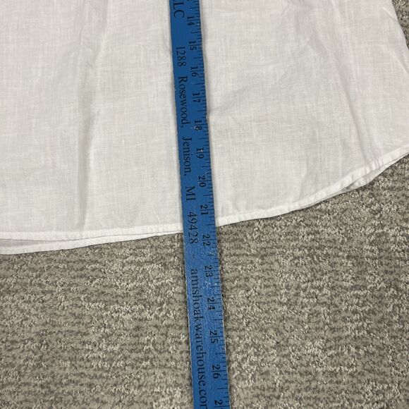 Reistor Top Womens Large 100% Hemp White Short Sleeve Vacation Resort Shirt - Picture 7 of 7